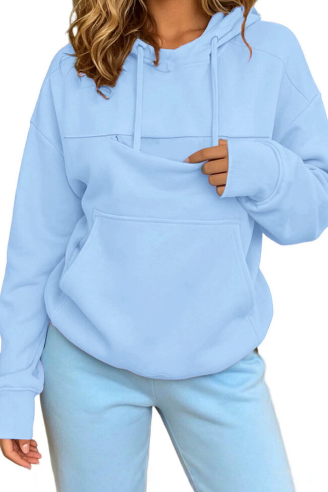 The Marlene Autumn and Winter Warm Hooded Fleece Long Sleeve Sweatshirt with Large Pockets for and Pet Friendly – La Rose Couture Tops & Blouses