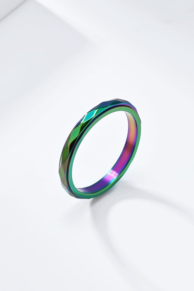 The Constance Geometric Rotating Titanium Steel Ring Detail – La Rose Couture Jewellery & Accessories