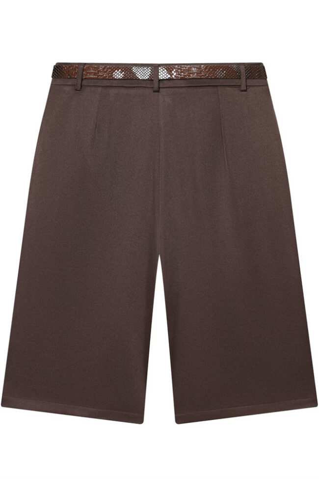 High Waisted Zipper Pleated Short Pants with Belt Detail – La Rose Couture Trousers & Skirts