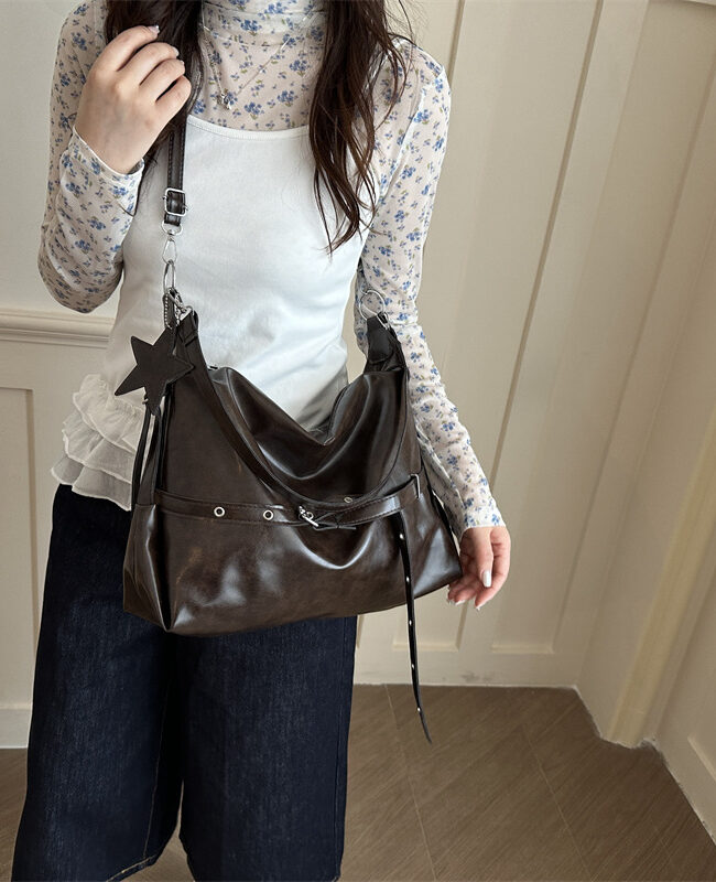 The Ophelie Large Capacity Pu Shoulder Bag Casual Soft Crossbody – La Rose Couture Handbags & Clutches