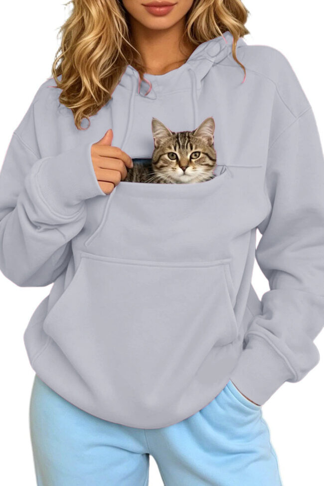 The Marlene Autumn and Winter Warm Hooded Fleece Long Sleeve Sweatshirt with Large Pockets for and Pet Friendly Detail – La Rose Couture Tops & Blouses