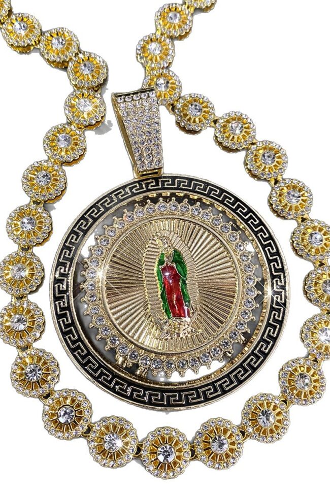 The Agathe Rhinestone Pendant Necklace Hip Hop Style Detail – La Rose Couture Jewellery & Accessories