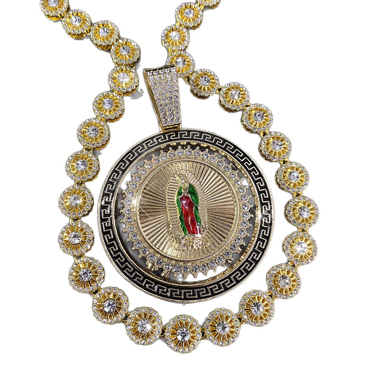 Rhinestone Pendant Necklace Hip-Hop Style - Image 4