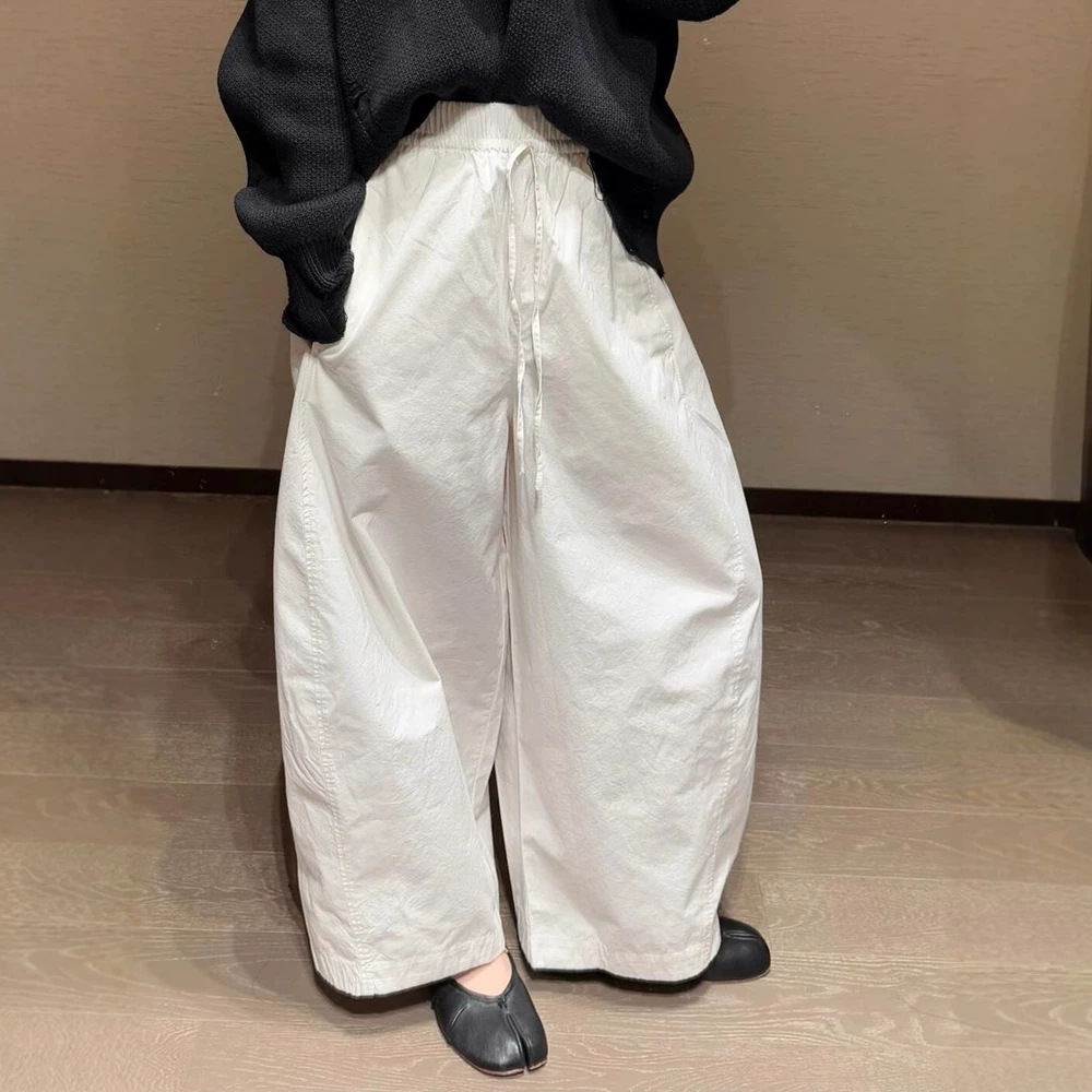 Womens Wide-Leg Drawstring Elastic Waist Casual Pants - Image 5