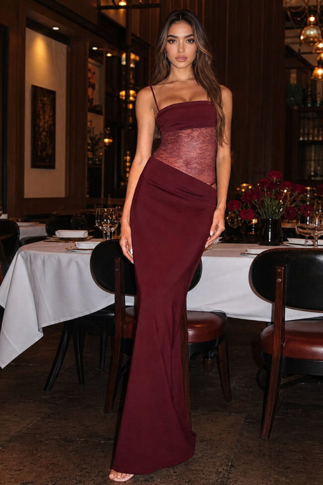 Off Shoulder Lace Slim Fit Slit Long Dress – La Rose Couture Dresses & Gowns