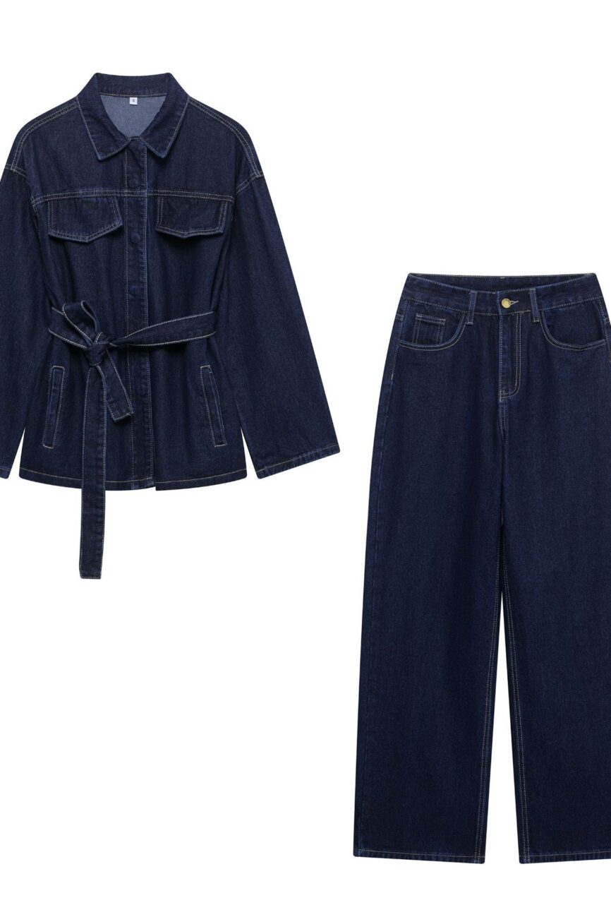 Retro Denim Jacket and Trousers Set