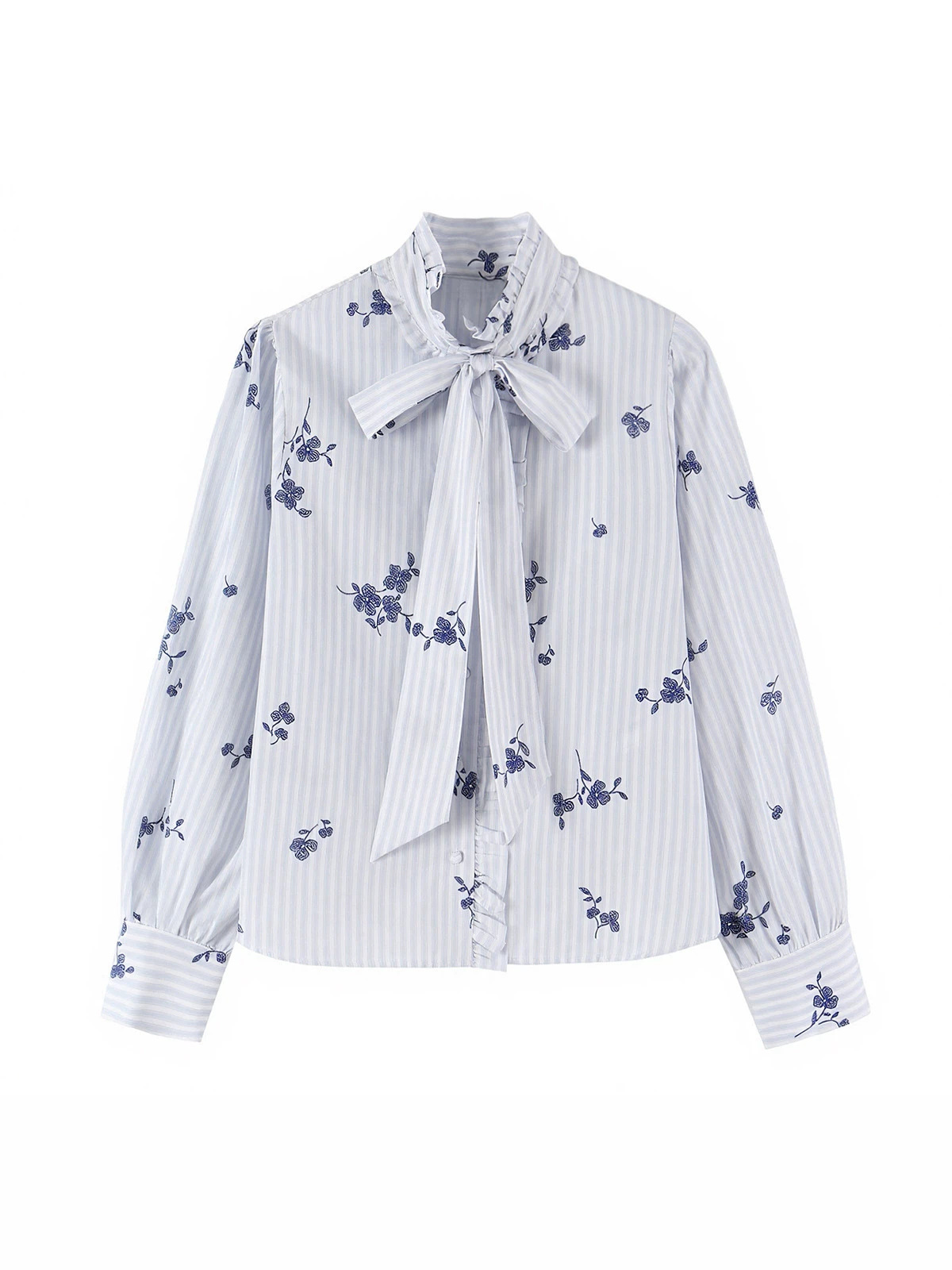Womens Plaid Bow Tie Shirt - Image 5