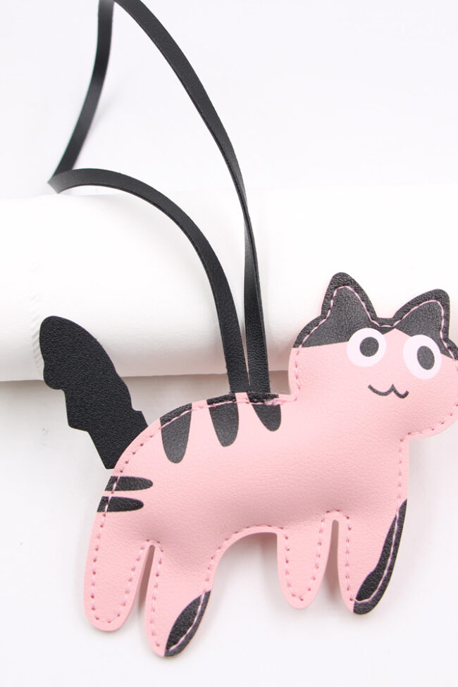 The Gaia Cute Kitten Pu Leather Backpack Pendant Electroplated Bag Charm Luggage Accessory Detail – La Rose Couture Handbags & Clutches