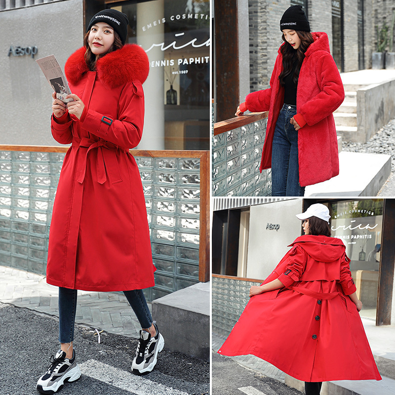 Women's long, new winter fashion over-the-knee cotton coat - Image 2