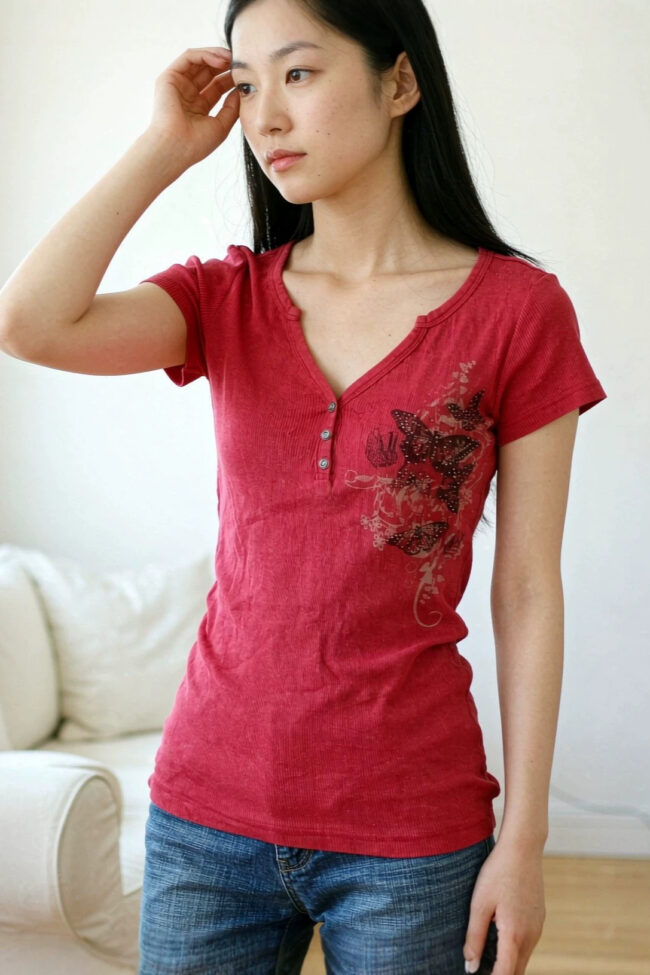 The Helene Tshirt Silhouette Detail – La Rose Couture Tops & Blouses