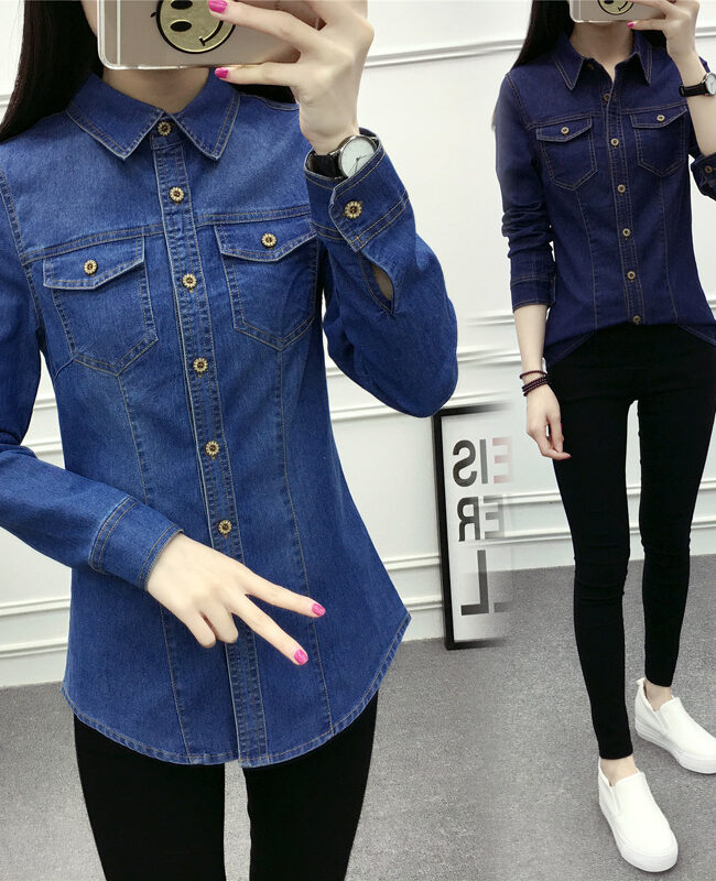 The Astrid Denim Shirt Detail – La Rose Couture Tops & Blouses