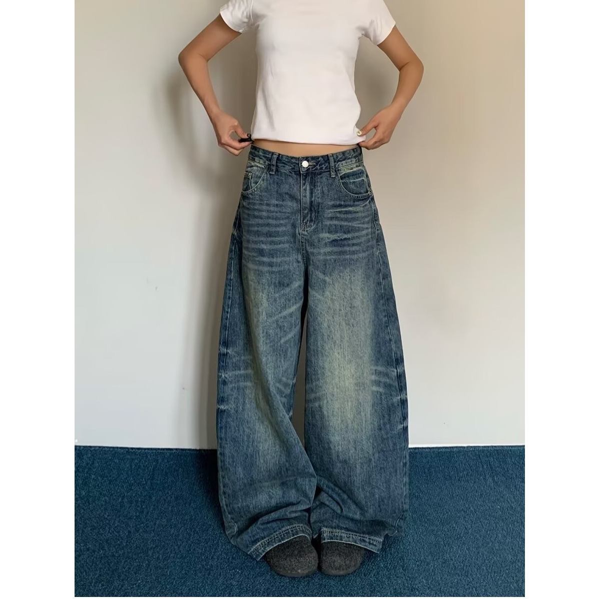 Retro Wide Leg Banana Pants - Image 4