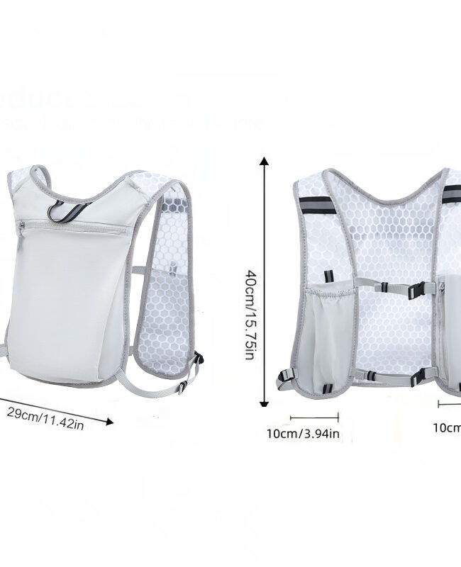 The Fabienne Outdoor Reflective Running Vest Ultra Light Multi Pocket Hiking Backpack Detail – La Rose Couture Handbags & Clutches