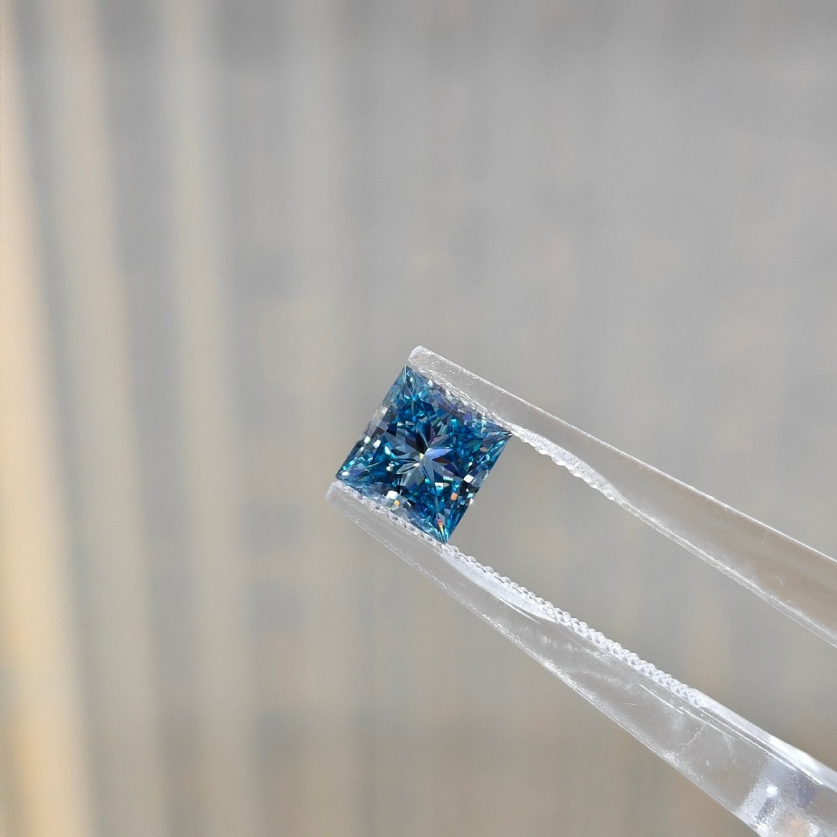 IGI Certified Princess-Cut Royal Blue Laboratory-Grown Loose Diamond - Image 4