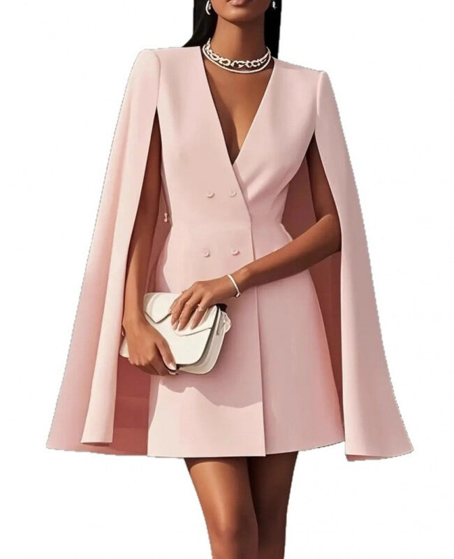 The Violette Double Breasted Shawl Cape Dress Detail – La Rose Couture Coats & Jackets