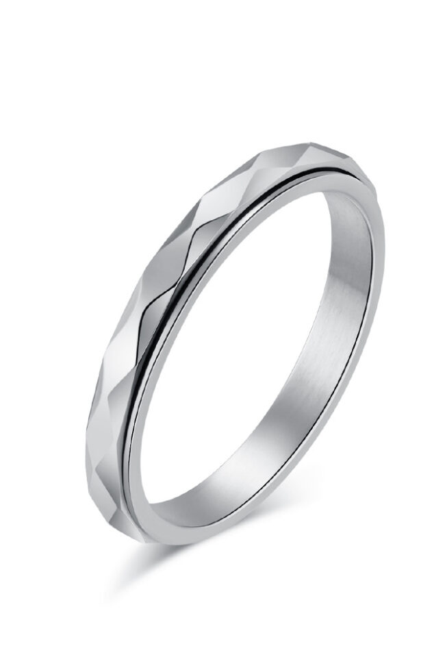 The Constance Geometric Rotating Titanium Steel Ring Detail – La Rose Couture Jewellery & Accessories