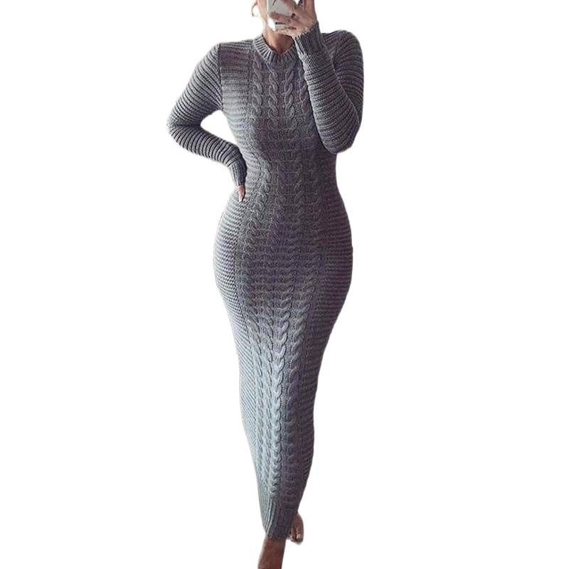 Twisted Long Sleeve Knit Dress - Image 2