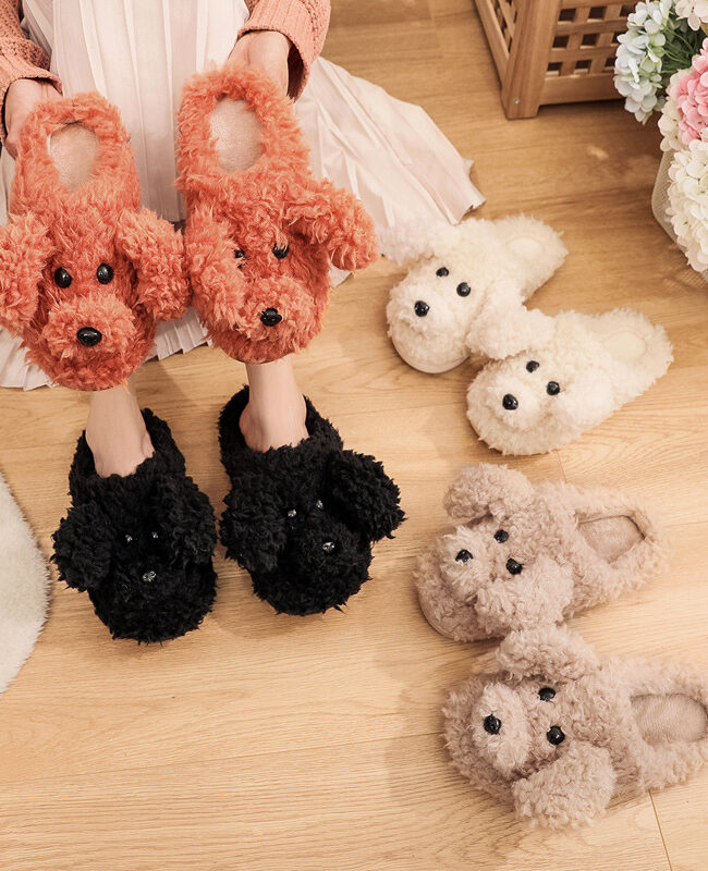The Margot Plush Teddy Slippers Detail – La Rose Couture Shoes & Footwear