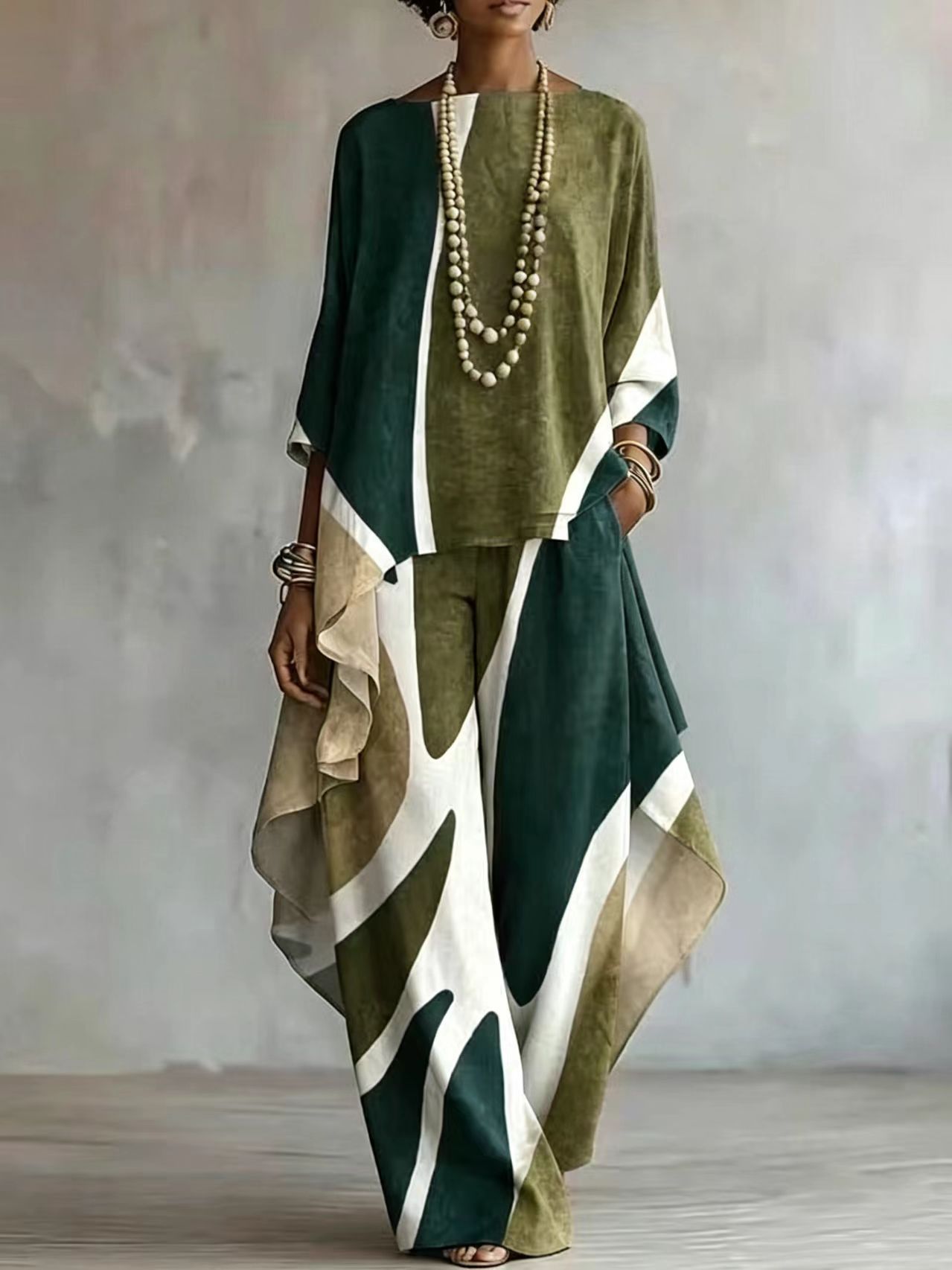 Geometric Print Two Piece Set - Image 4