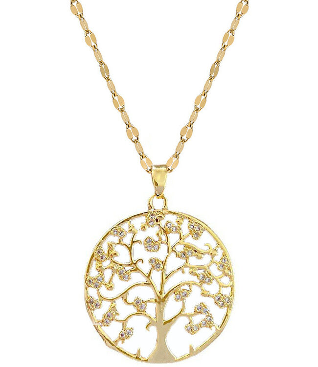 The Estelle Titanium Steel Tree of Life Pendant Light Luxury Clavicle Necklace Gold Color Detail – La Rose Couture Jewellery & Accessories