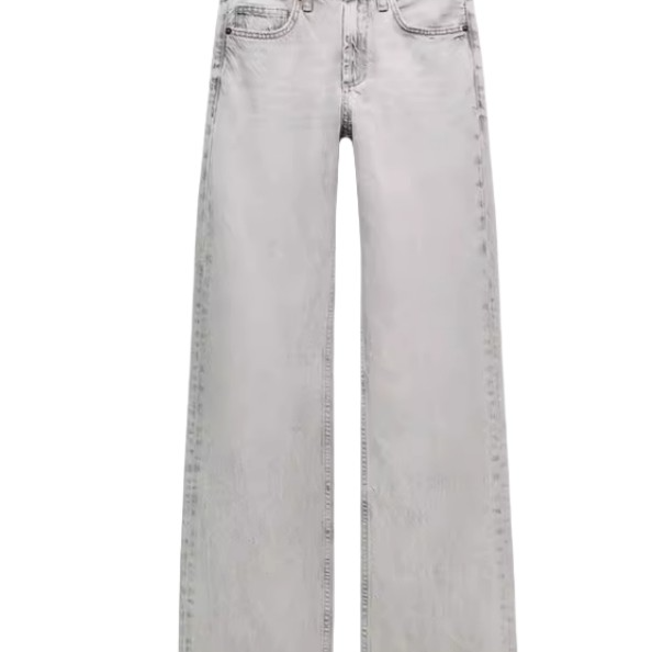 Women's Mid-Waist Wide-Leg Denim Pants