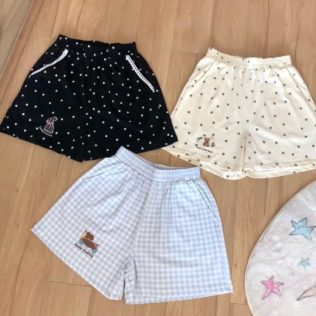 Cotton Home Pants Pajama Pants Women's Summer Shorts Loose Casual Home Outer Wearing Thin Double Pockets
