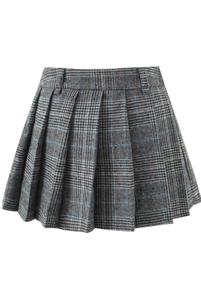 The Genevieve Pleated Skirt Plaid Anti Running Detail – La Rose Couture Trousers & Skirts