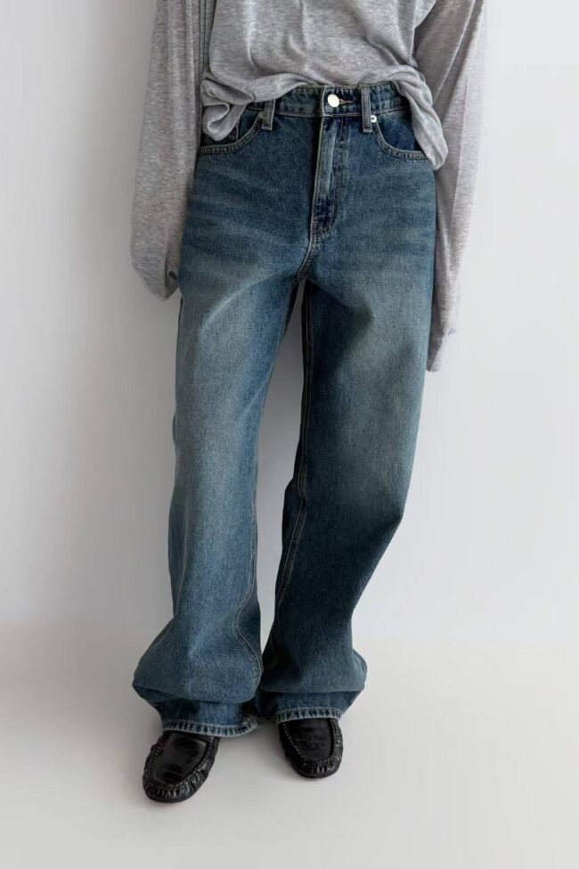 The Diane Mid High Waist Straight Leg Denim Jeans Detail – La Rose Couture Trousers & Skirts