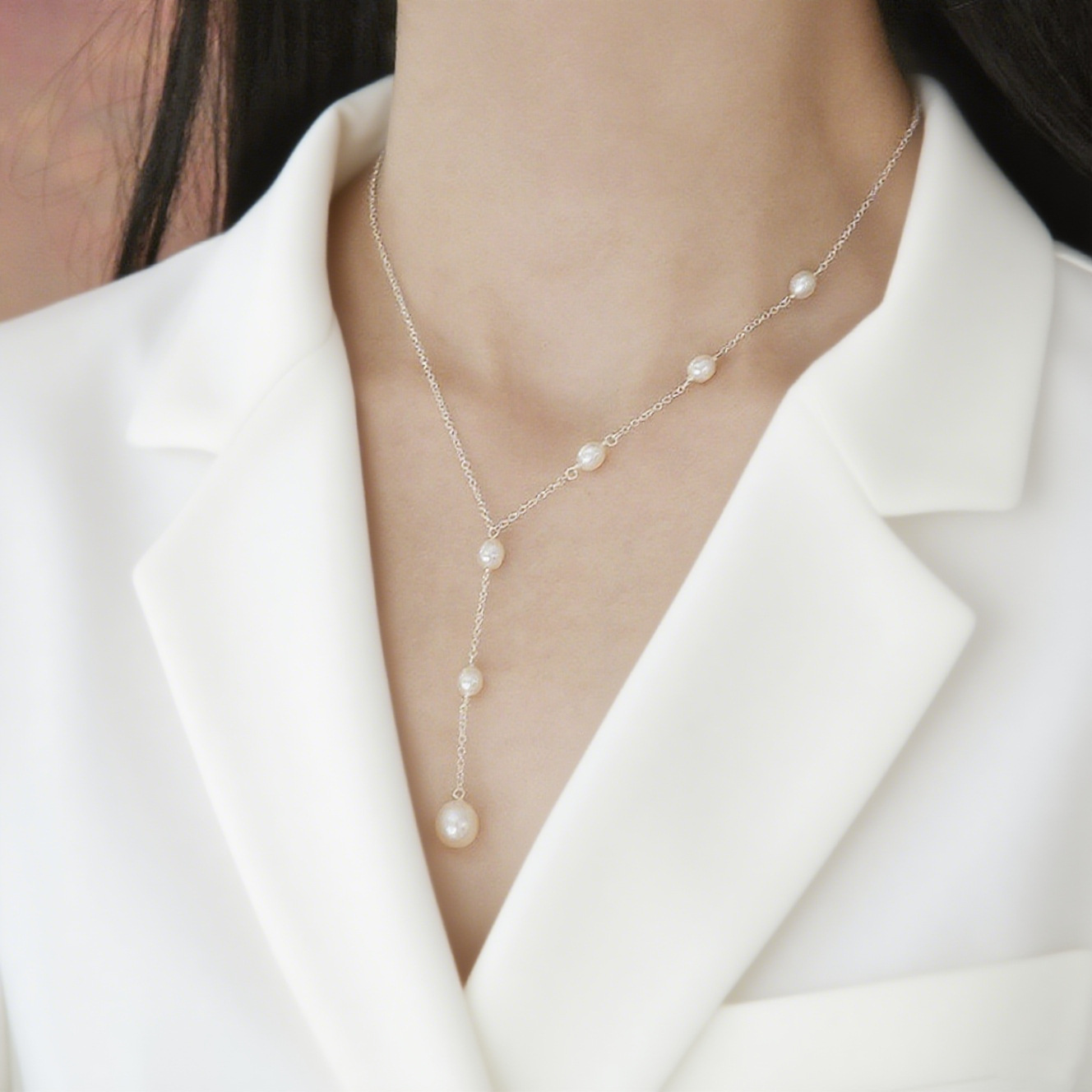 Pearl Geometry Necklace