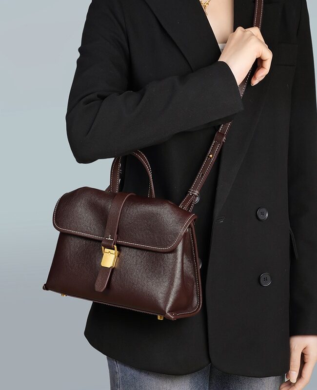 The Iris Leather Messenger Crossbody Bag Detail – La Rose Couture Handbags & Clutches