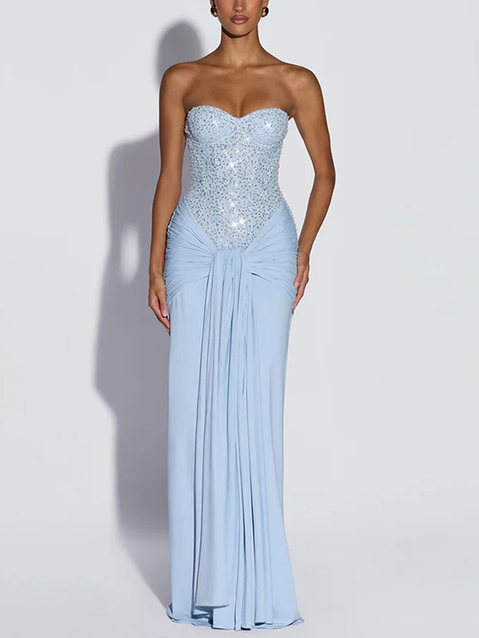 Womens Sequin Wrap Bodycon Dress