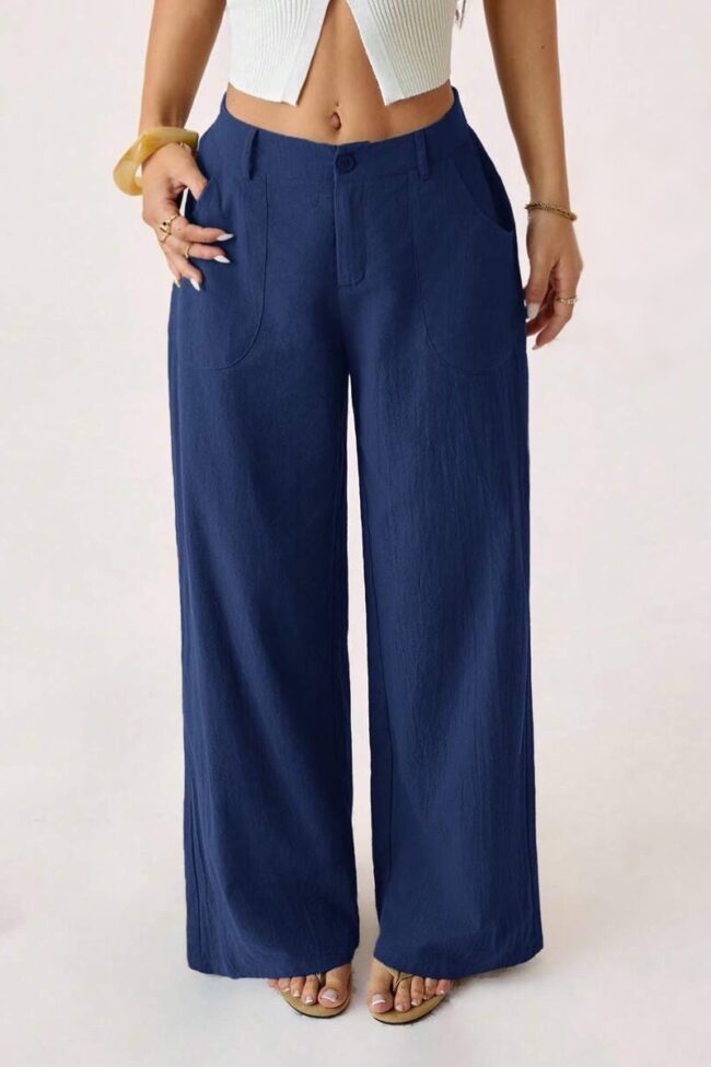 The Emmanuelle Mid Waist Pants Detail – La Rose Couture Trousers & Skirts