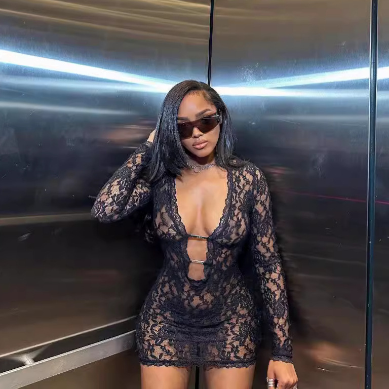 Womens Lace Bodysuit Dress