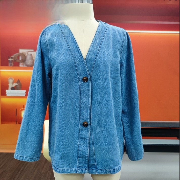 Denim Jacket Casual Long Sleeve - Image 5