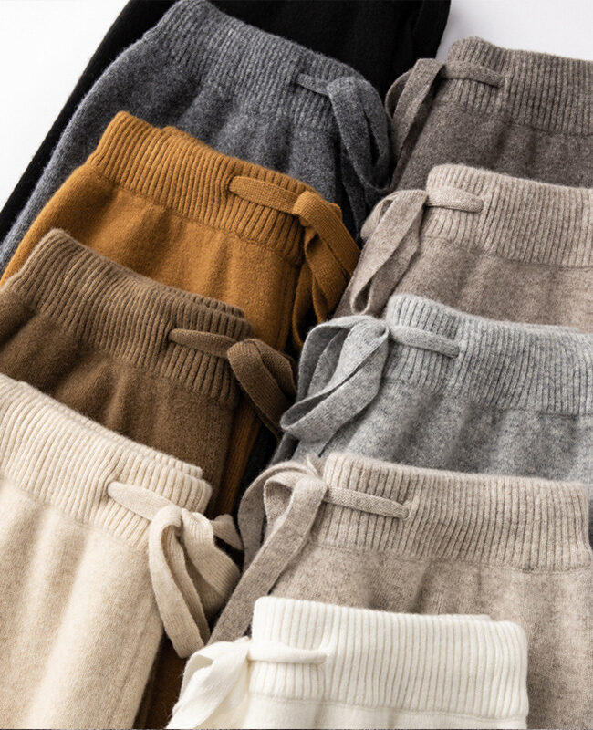 The Lucile Pure Wool Drapey Knitted Wide Leg Pants Detail – La Rose Couture Trousers & Skirts