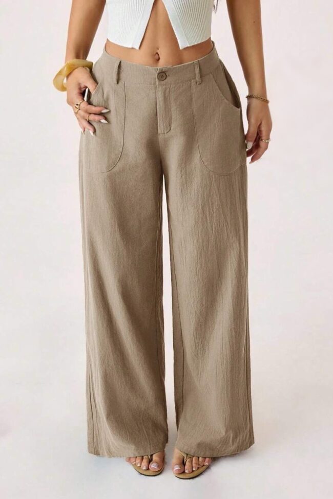 The Emmanuelle Mid Waist Pants Detail – La Rose Couture Trousers & Skirts