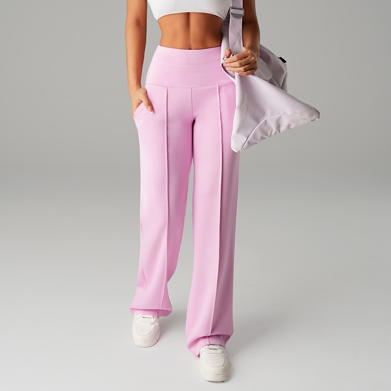 High Waisted Wide Leg Sports Trousers - Image 4