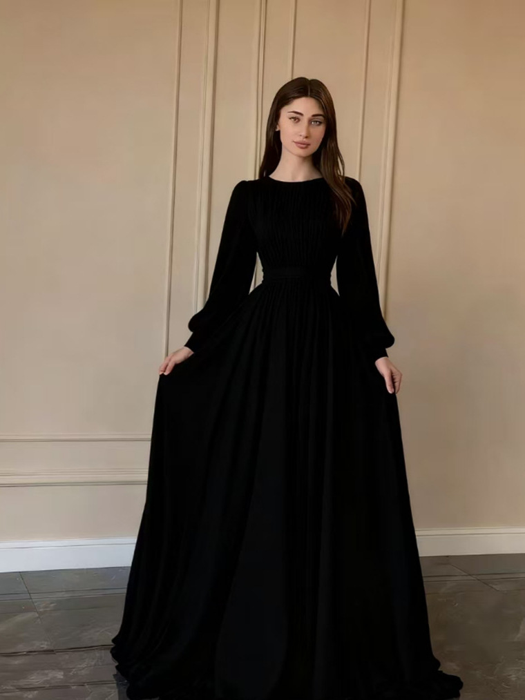 French Palace Style Chiffon Flared Princess Dress - Image 3