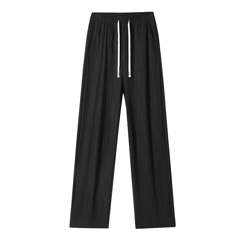 Retro Drawstring Wide Leg Casual Trousers - Image 3
