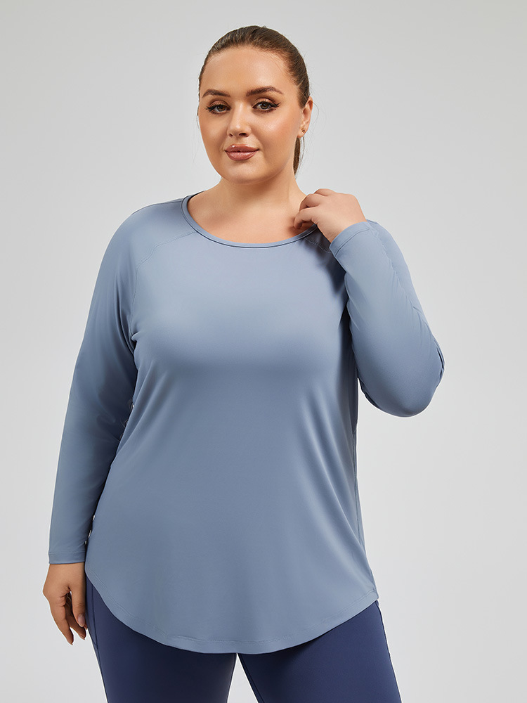 Loose Mesh Yoga Cover-Up Long Sleeve Top - Image 4