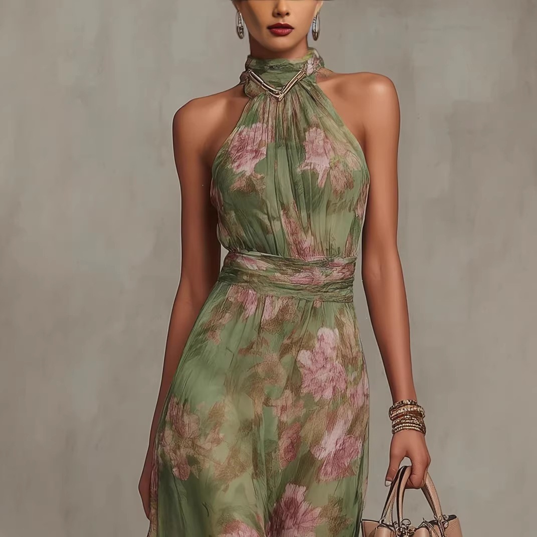 Womens Pleated Mesh Bodycon Long Dress with Slit - Image 3