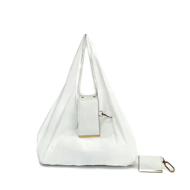 Portable Nylon Shopping Bag with Shoulder Strap - Image 4