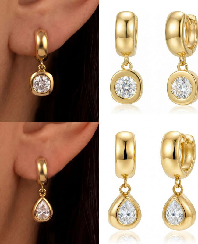 The Suzanne 14k Gold Zircon Earrings – La Rose Couture Jewellery & Accessories