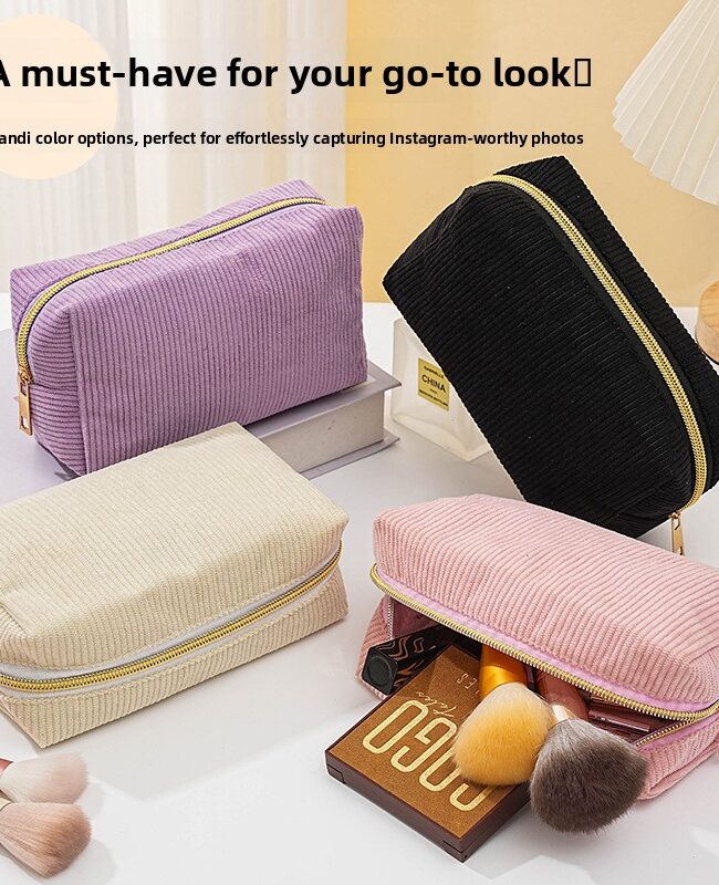 The Zephyrine Simple Corduroy Large Capacity Cosmetic and Stationery Storage Bag – La Rose Couture Handbags & Clutches