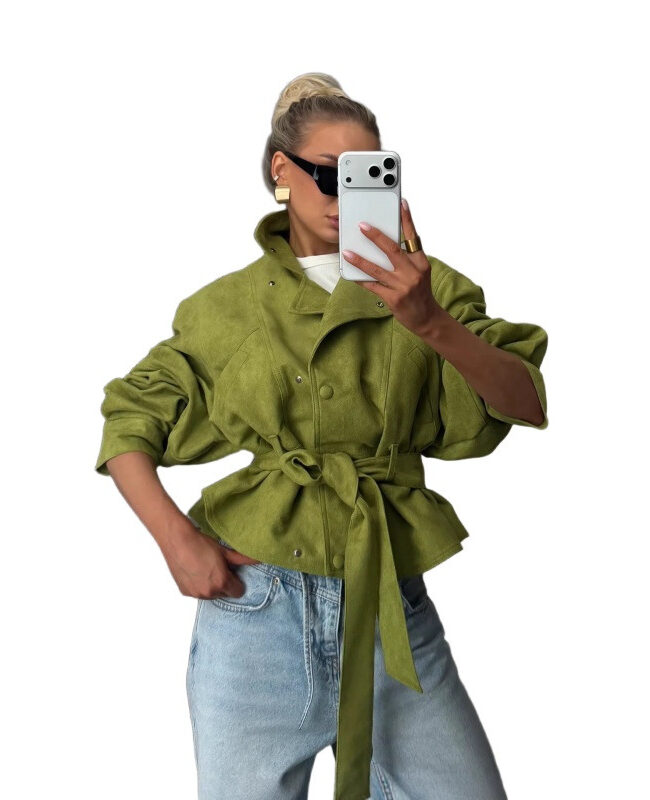 The Oceane Faux Suede Biker Jacket Detail – La Rose Couture Coats & Jackets