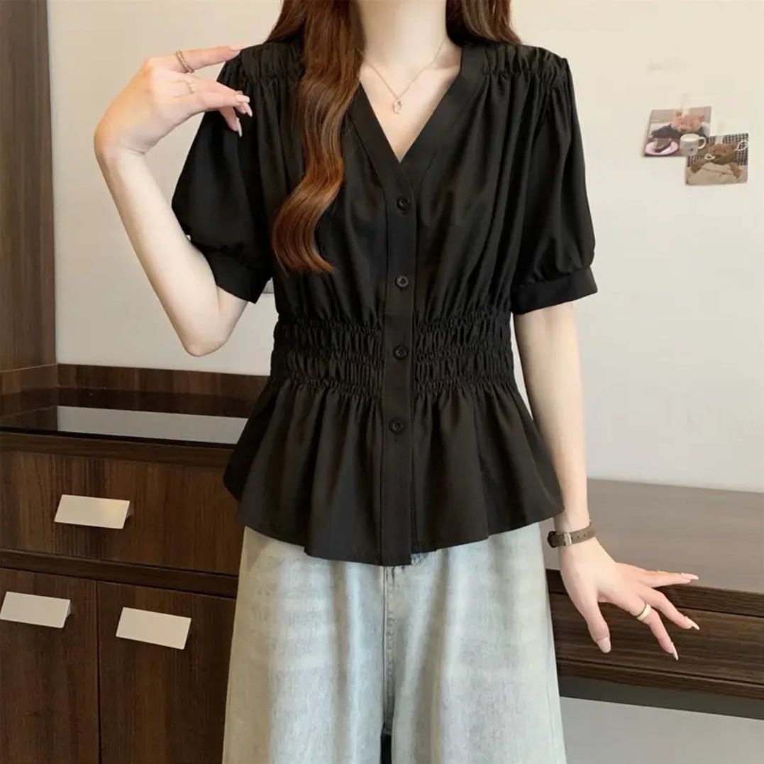 Solid-color short-sleeve shirt - Image 4