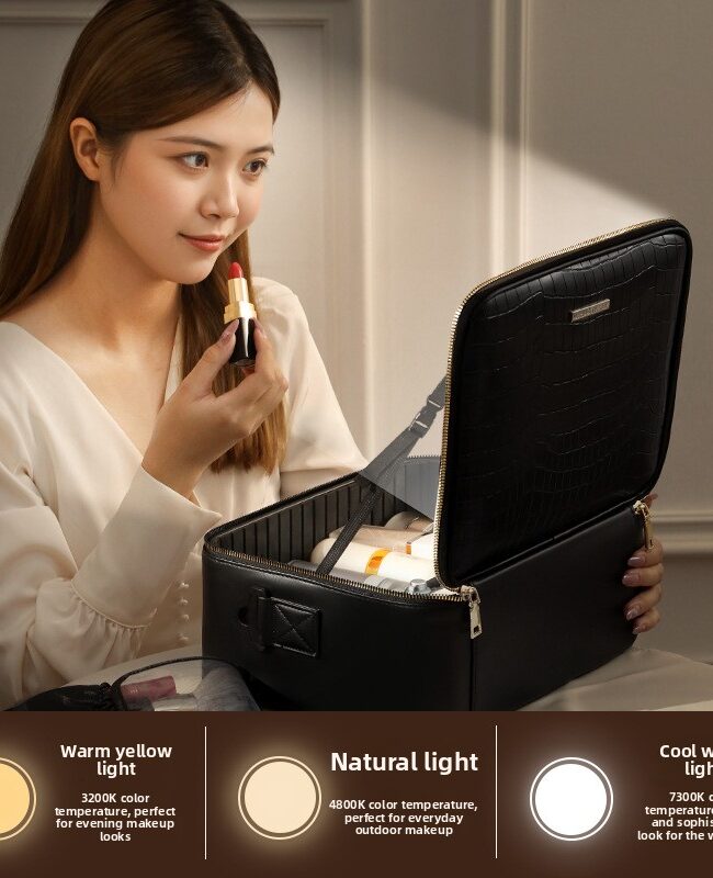 The Dorothee Led Light Makeup Box with Mirror Detail – La Rose Couture Handbags & Clutches
