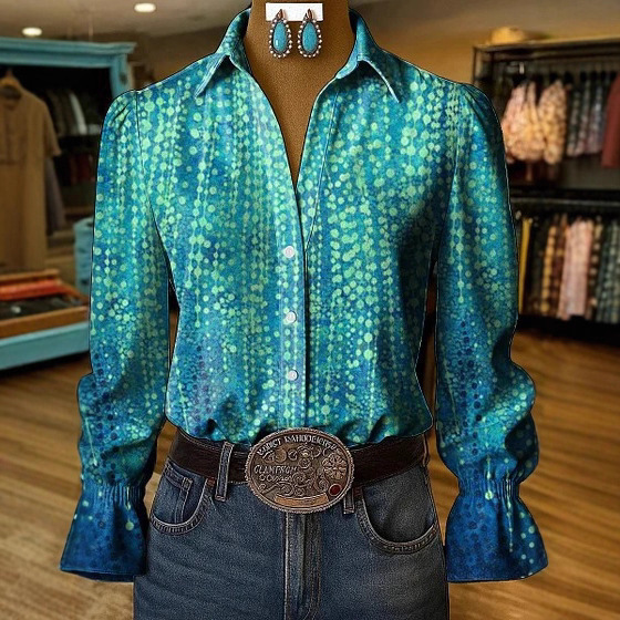 Women's Bell Sleeve 3D Print Shirt - Image 3