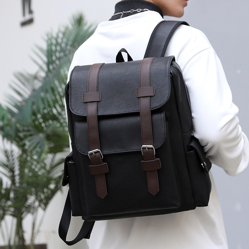 Soft PU Unisex Laptop Backpack - Image 3