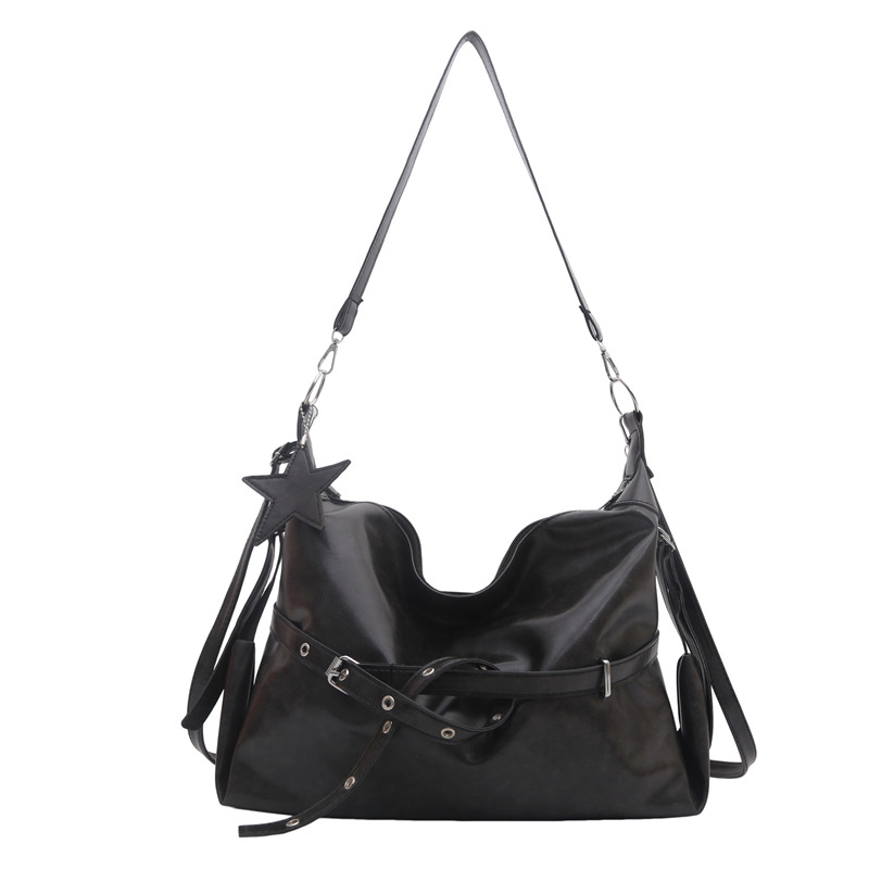 Large Capacity PU Shoulder Bag Casual Soft Crossbody Bag - Image 3